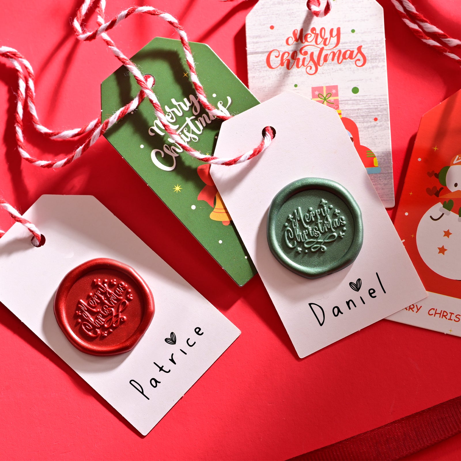 Wax Seal Stickers - Wedding Invitation Envelope Seal Stickers Self Adhesive Red & Green Stickers, 50pcs