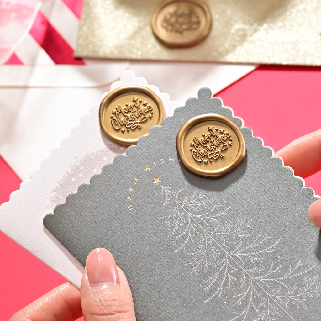 Wax Seal Stickers - Wedding Invitation Envelope Seal Stickers Self Adhesive Antique Gold Stickers, 50pcs