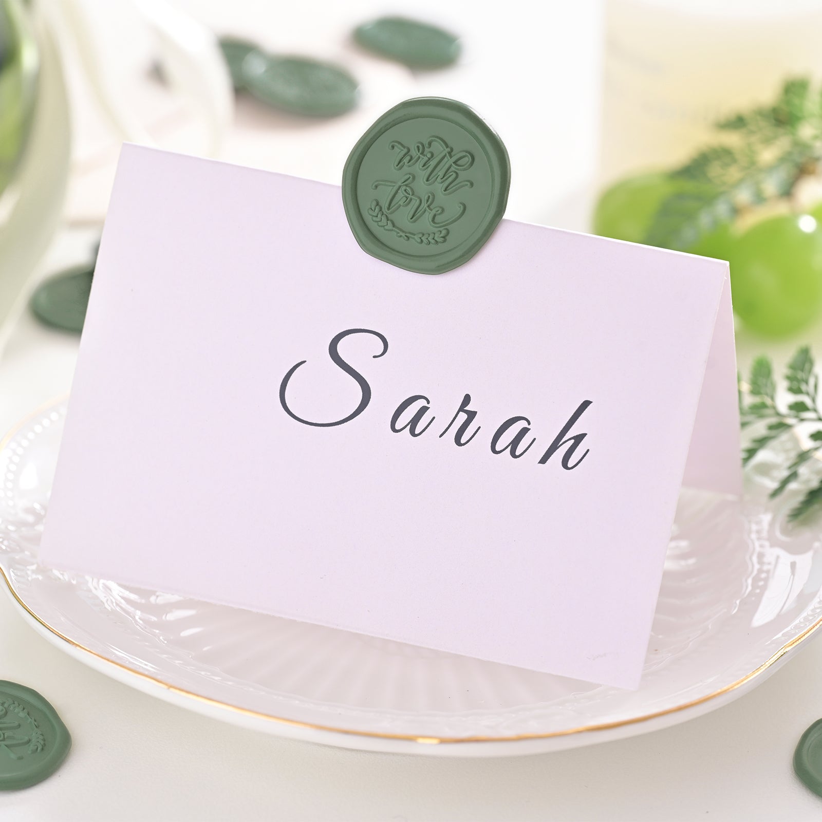 Wax Seal Stickers - Wedding Invitation Envelope Seal Stickers Self Adhesive Olive Green Stickers, 100pcs