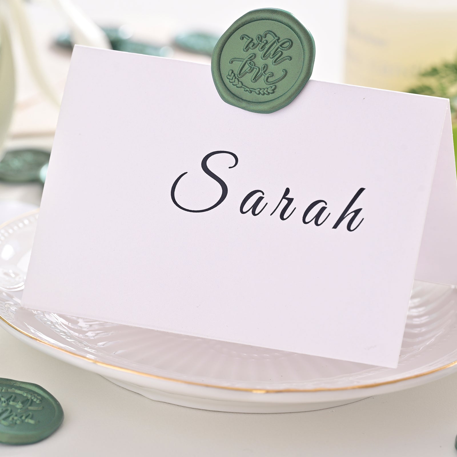 Wax Seal Stickers - Wedding Invitation Envelope Seal Stickers Self Adhesive Metallic Green Stickers, 100pcs