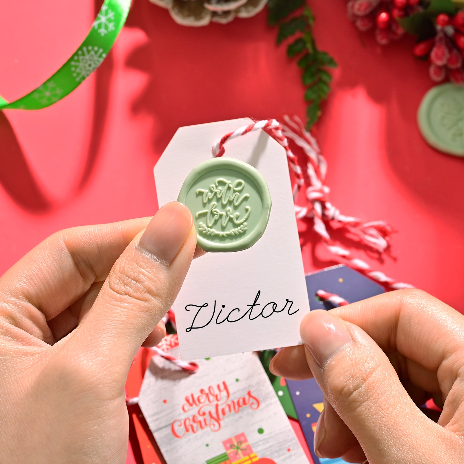 Wax Seal Stickers - Wedding Invitation Envelope Seal Stickers Self Adhesive Sage Green Stickers, 100pcs