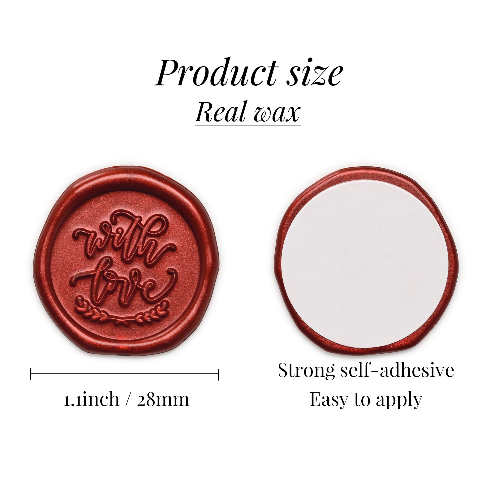 Wax Seal Stickers - Wedding Invitation Envelope Seal Stickers Self Adhesive Metallic Burgundy Red Stickers, 100pcs