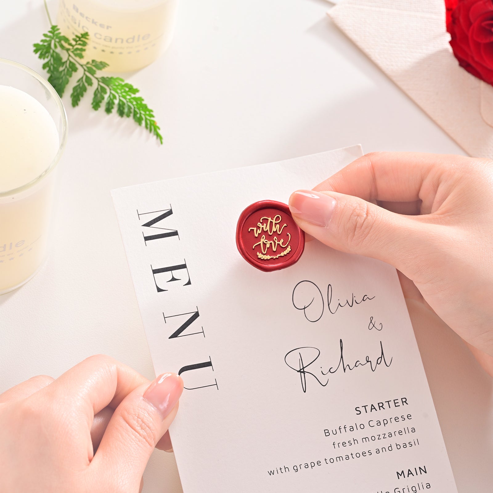 Wax Seal Stickers - Wedding Invitation Envelope Seal Stickers Self Adhesive Metallic Burgundy Red With Gold Stickers, 50pcs