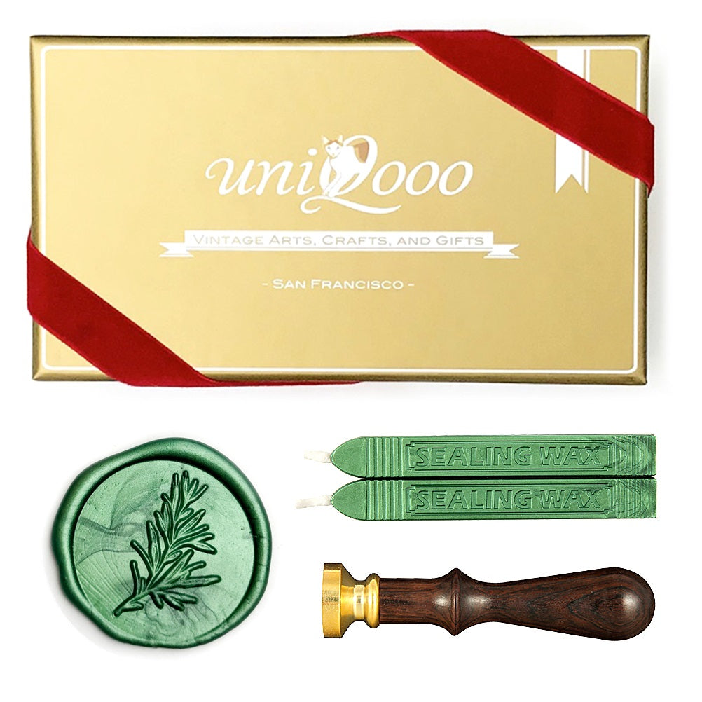 Botanical Rosemary Twig Wax Seal Stamp Gift Kit