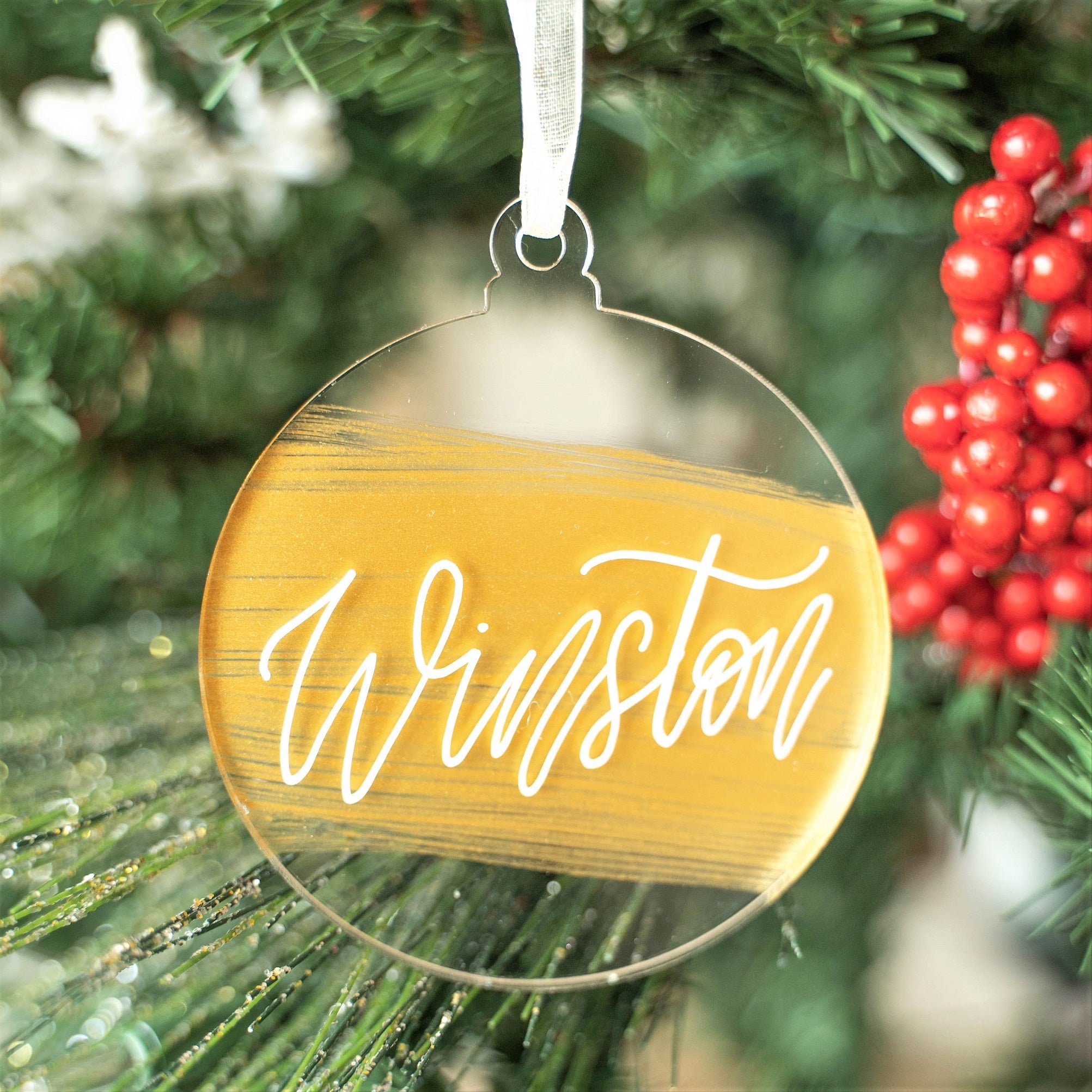 Uniqooo 3" Clear Acrylic Christmas Ornament, 4 Assorted Shape, 4mm Thickness, Wholesale