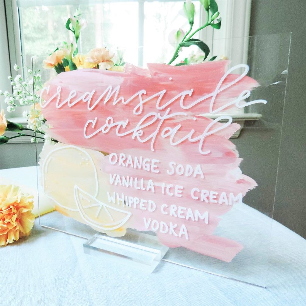 4" Large Acrylic Stand | Wedding Sign Holders, 6 Count