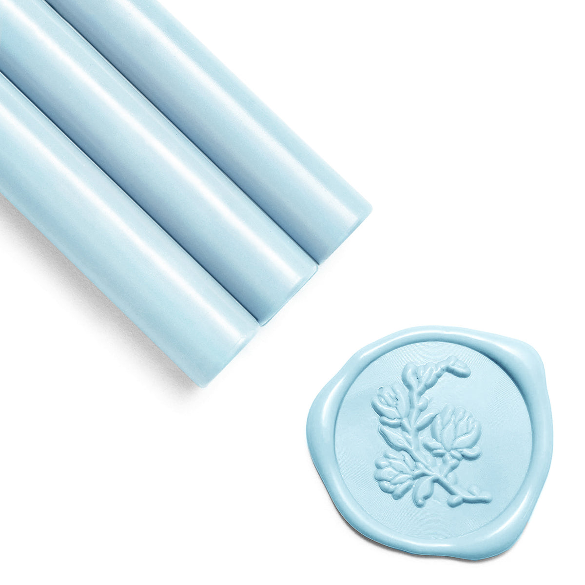 Light Blue Sealing Wax Beads in Tin with Spoon