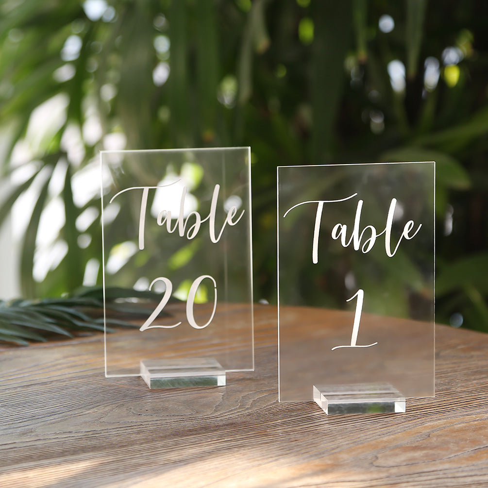 4x6 inch Printed Acrylic Table Numbers with Stands
