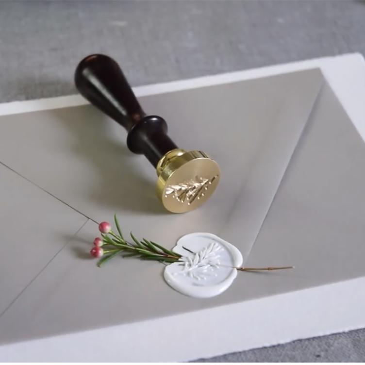 Botanical Rosemary Twig Wax Seal Stamp Gift Kit