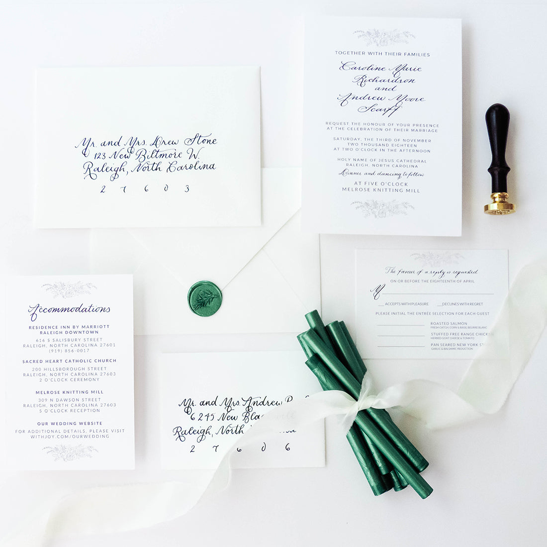 Metallic Botanical Green Sealing Wax Sticks, 8 Pack