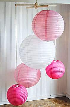 UNIQOOO 18Pcs Premium Assorted Size/Color Pink Paper Lantern Set, Reusable Hanging Decorative Japanese Chinese Paper Lanterns, Easy Assemble, for Birthday Wedding Baby Shower Holiday Party ( Only Delivery to US)
