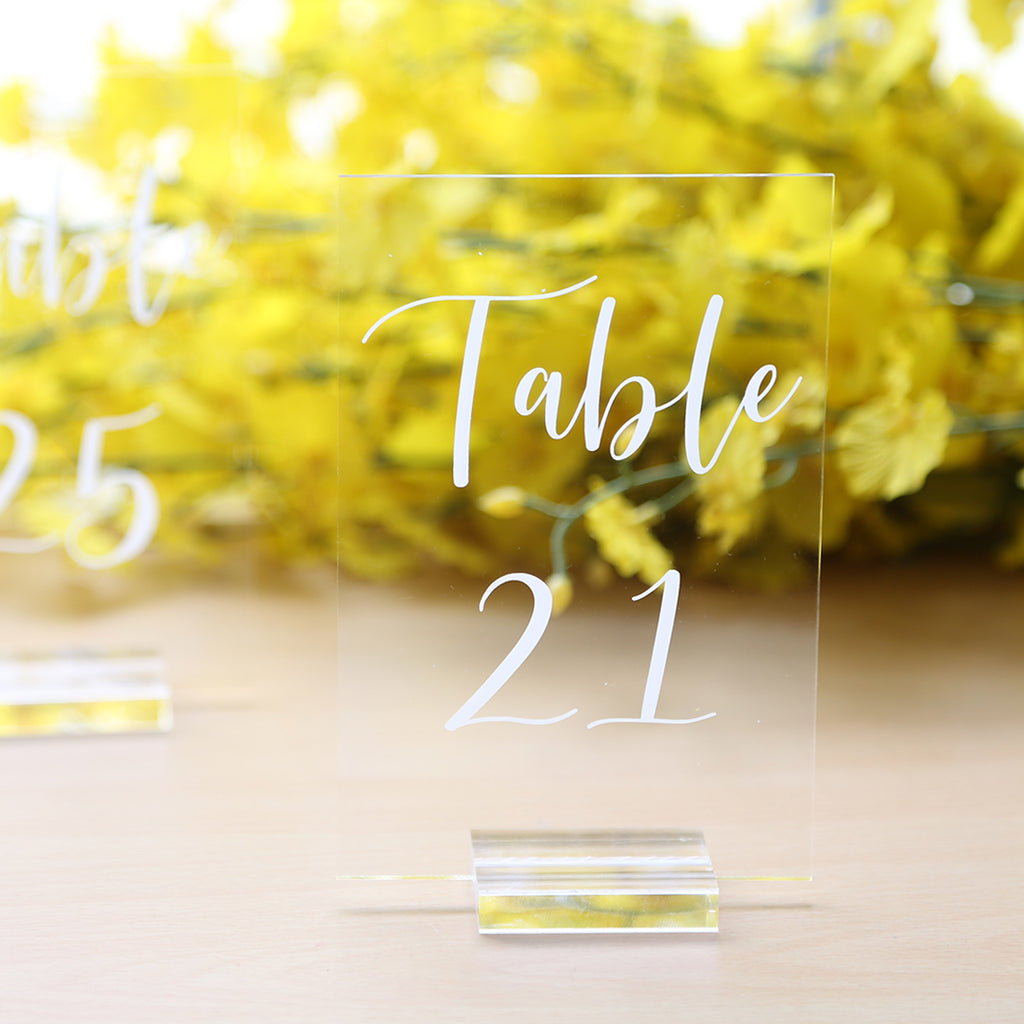4x6 inch Printed Acrylic Table Numbers with Stands