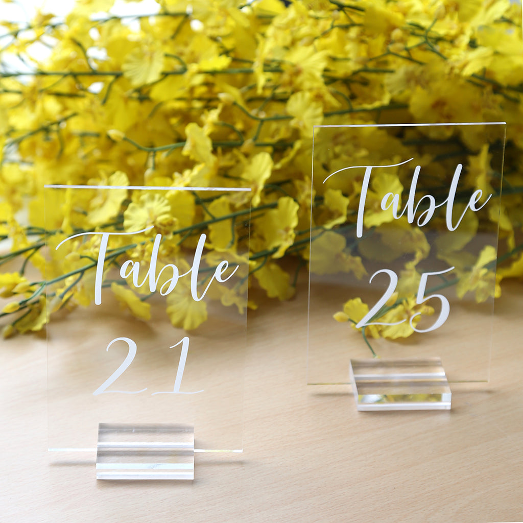 4x6 inch Printed Acrylic Table Numbers with Stands