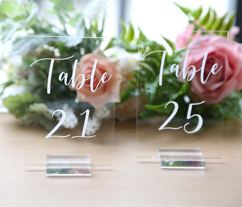 4x6 inch Printed Acrylic Table Numbers with Stands