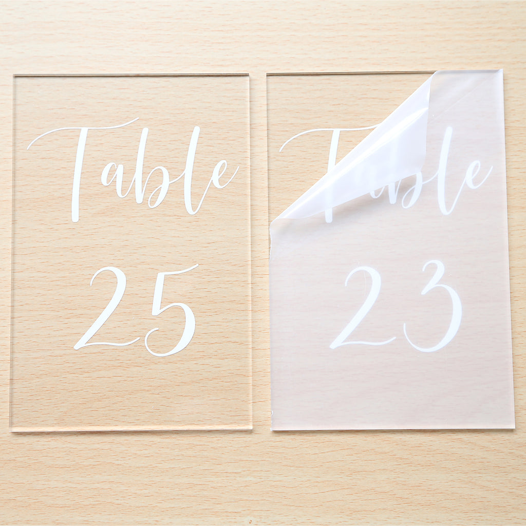 4x6 inch Printed Acrylic Table Numbers with Stands