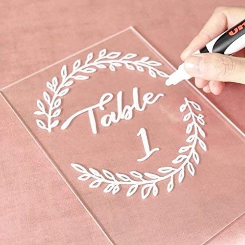 UNIQOOO Clear Acrylic Rectangle Blank Sign, 5x7" Table Sign for Wedding, 1/8 in Thick