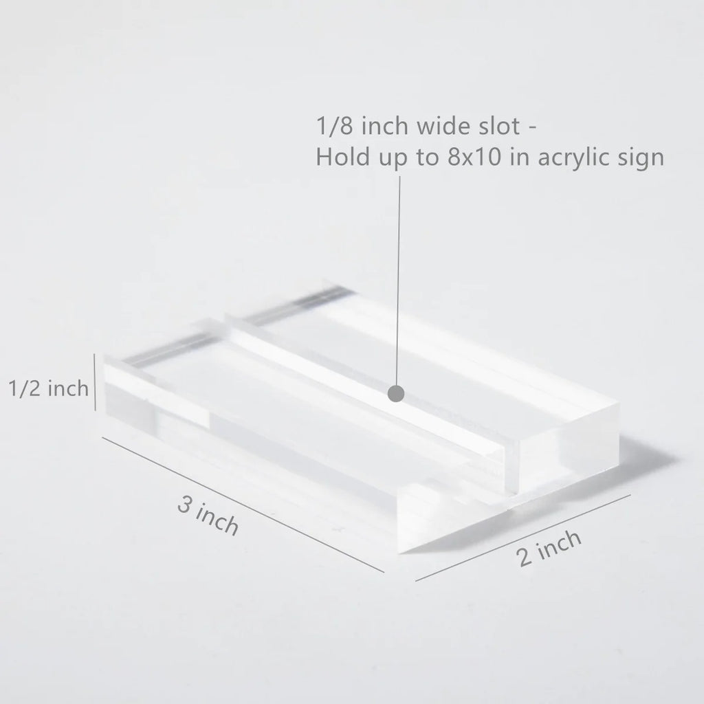 Uniqooo 3" Clear Acrylic Stand, Table Sign Holder, 1/8"Wide Slot, Wholesale