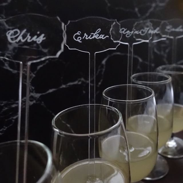 DIY Clear Acrylic Drink Stirrers- Cocktail Swizzle Stir Sticks with Escort Place Cards - 6 Inch