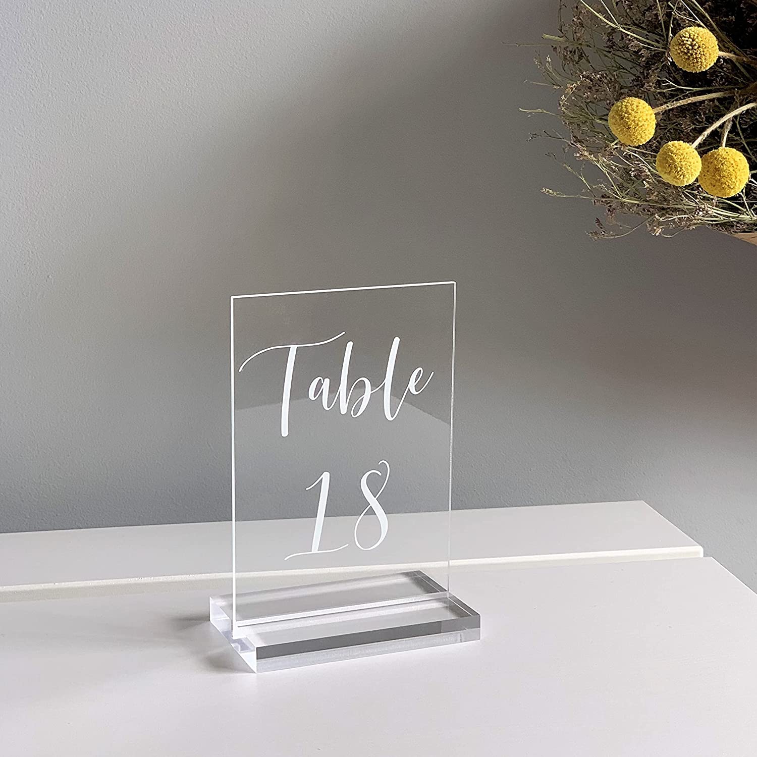 Uniqooo 4" Clear Acrylic Stands, Table Sign Holder, Wedding Sign Holder, 1/8" Wide Slot, Wholesale