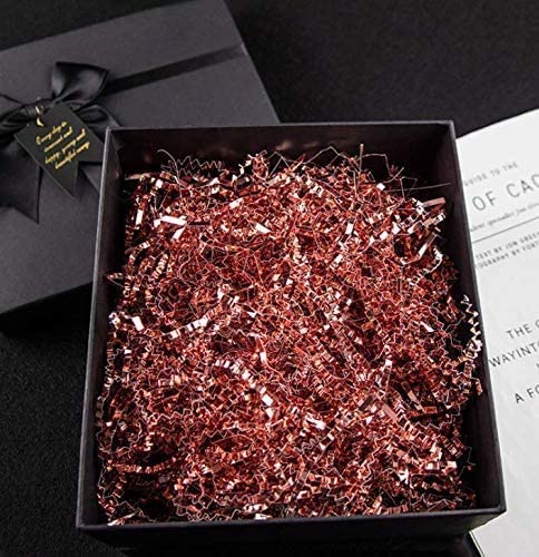 1 LB Metallic Rose Gold Crinkle Cut Shredded Paper Filler Strands