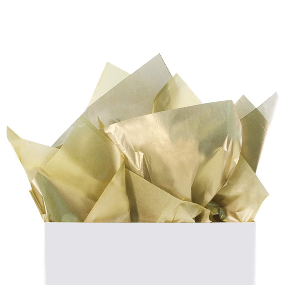 UNIQOOO 60 Sheets Premium Metallic Gold Tissue Gift Wrap Paper