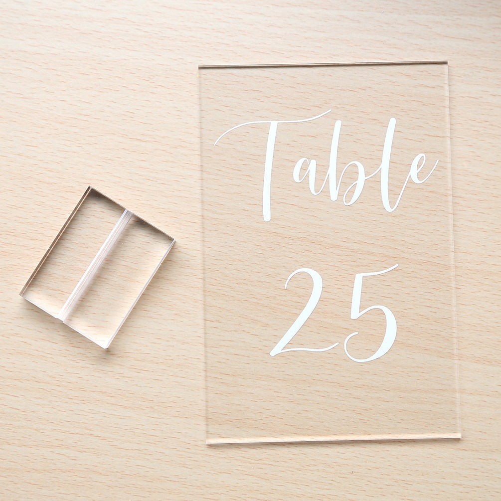 4x6 inch Printed Acrylic Table Numbers with Stands