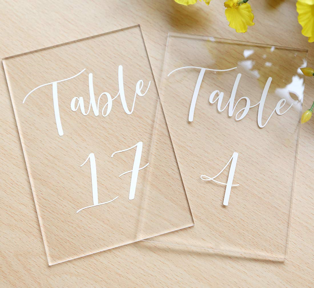 4x6 inch Printed Acrylic Table Numbers with Stands