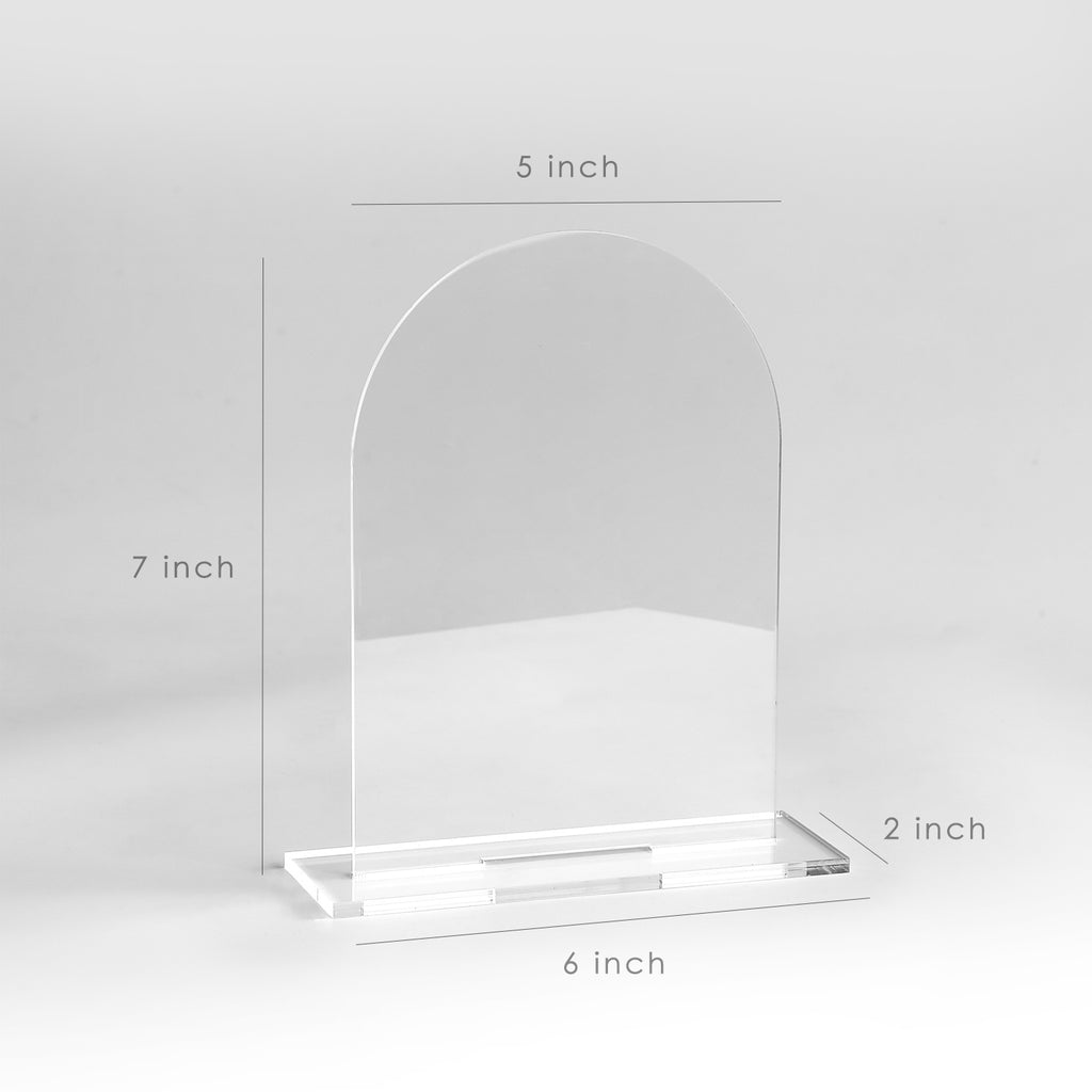 5x7" Arch Acrylic Signage Set, Clear, 10 Set ，1/8 inch thickness