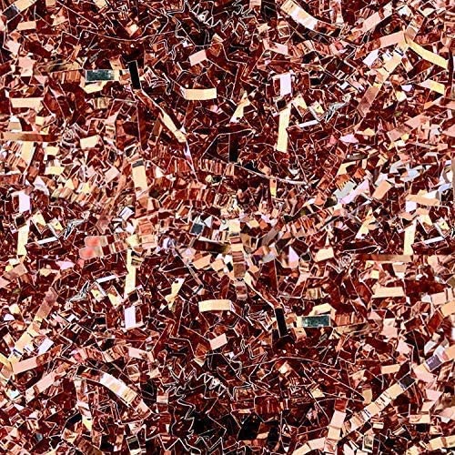 1 LB Metallic Rose Gold Crinkle Cut Shredded Paper Filler Strands