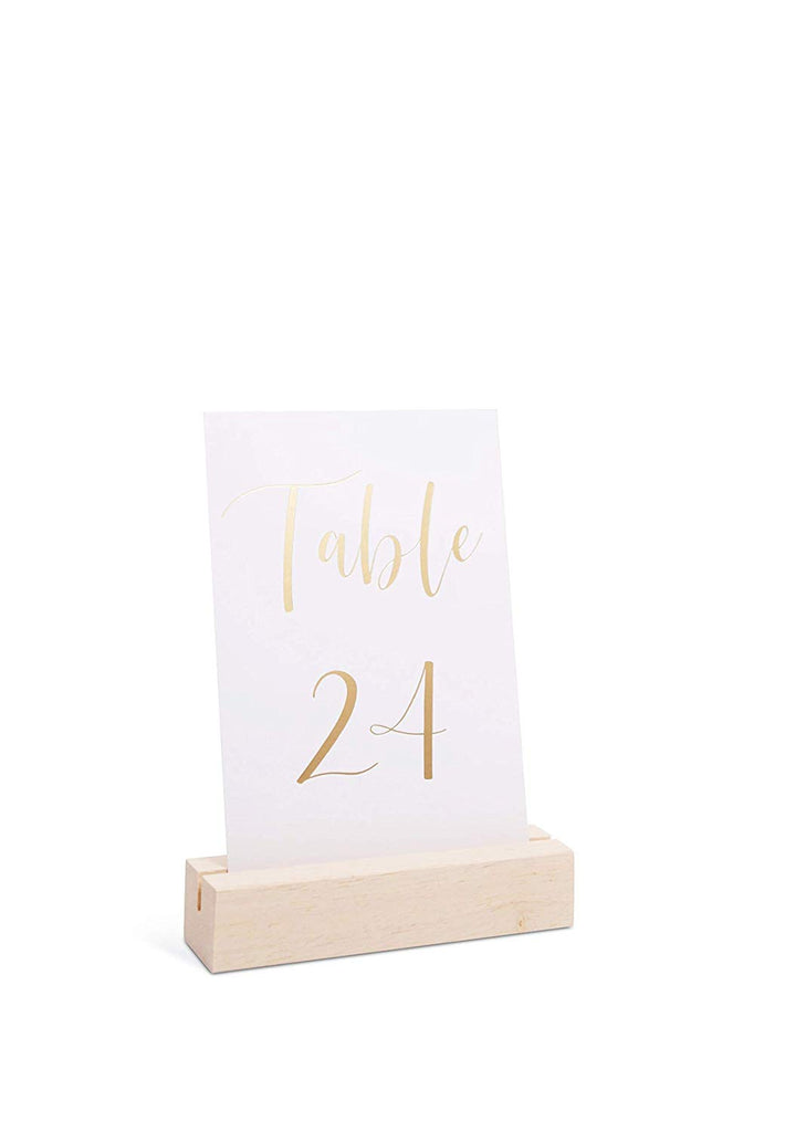 Natural Color Wood Display Stands | Acrylic Sign Holders | Table Numbers Holder, Medium