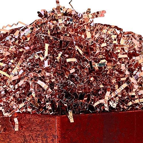 1 LB Metallic Rose Gold Crinkle Cut Shredded Paper Filler Strands