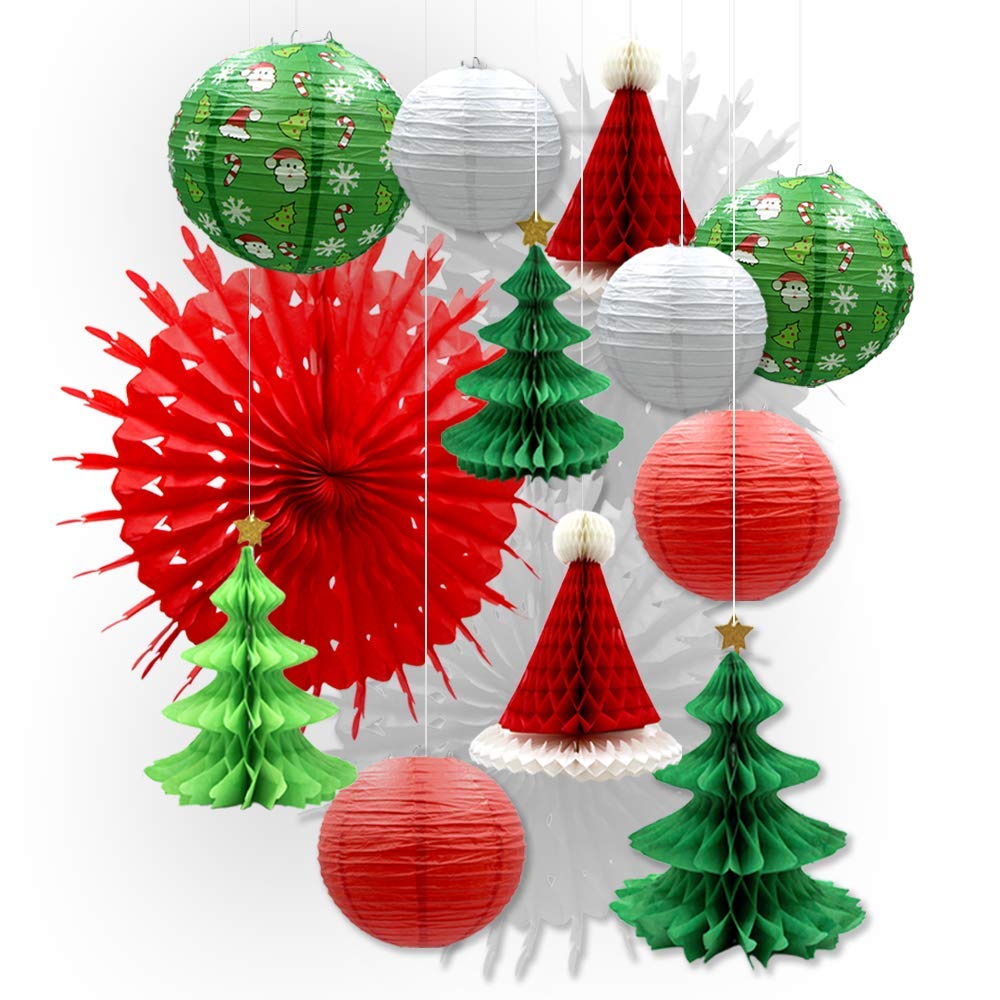Christmas Honeycomb Paper Lantern Set