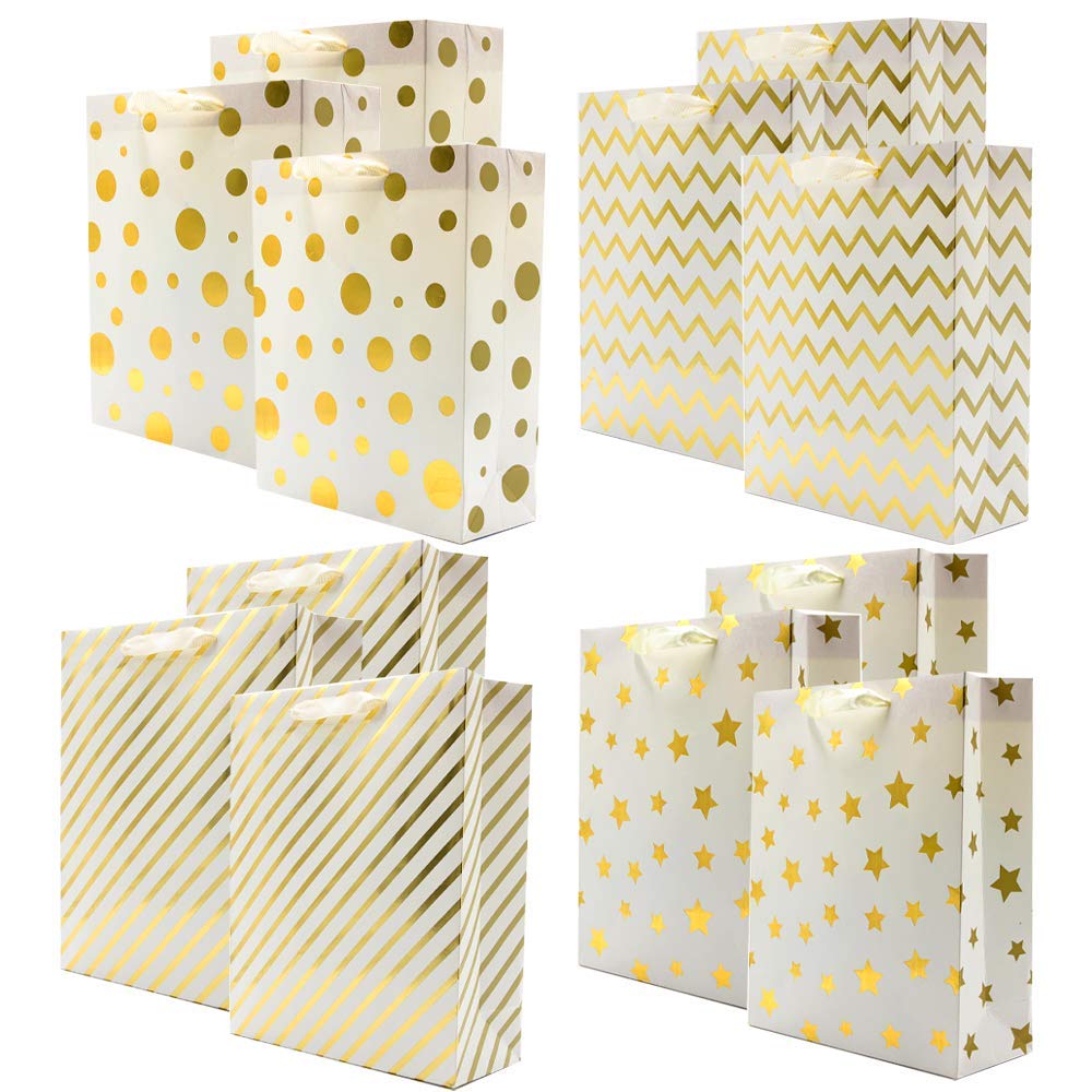 Assorted Gold Foil Metallic Gift Bags