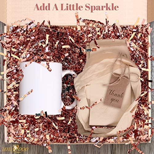 1 LB Metallic Rose Gold Crinkle Cut Shredded Paper Filler Strands