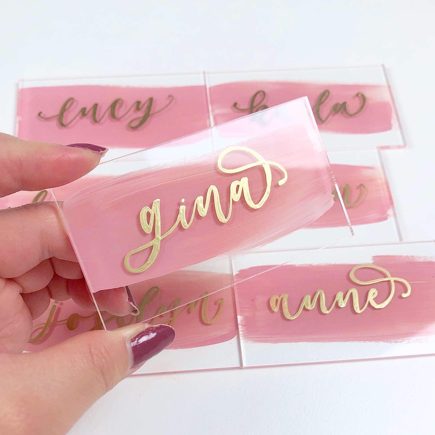 Uniqooo 500 Pack Clear Acrylic Blanks Place Cards, 3.5x2 inch