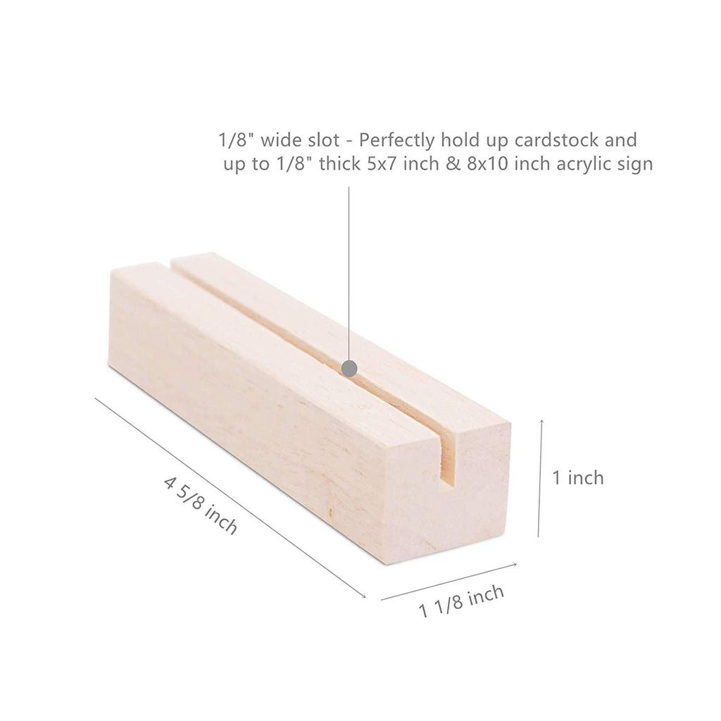 Natural Color Wood Display Stands | Acrylic Sign Holders | Table Numbers Holder, Medium