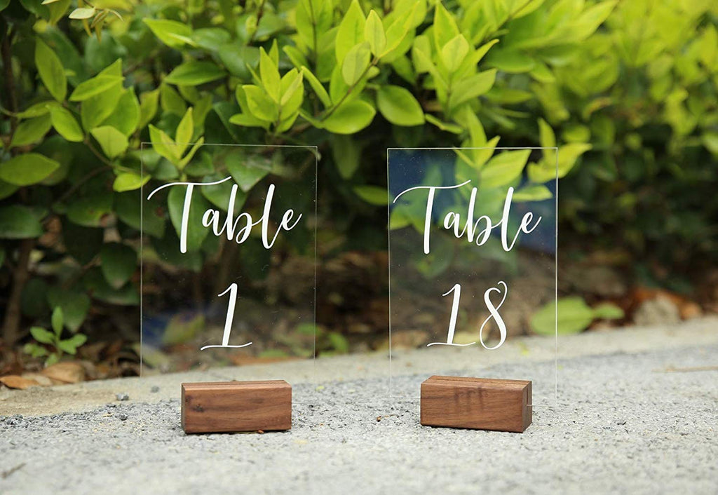 Rustic Walnut Wood Display Stands | Place Card Holder, Small