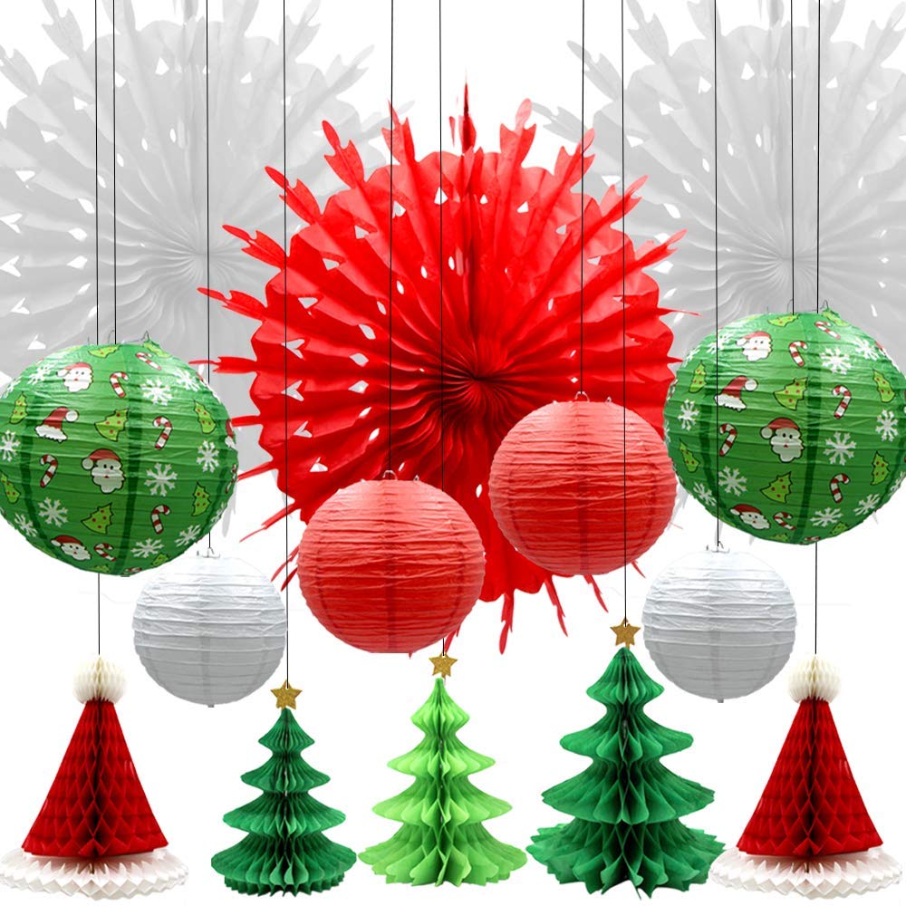 Christmas Honeycomb Paper Lantern Set