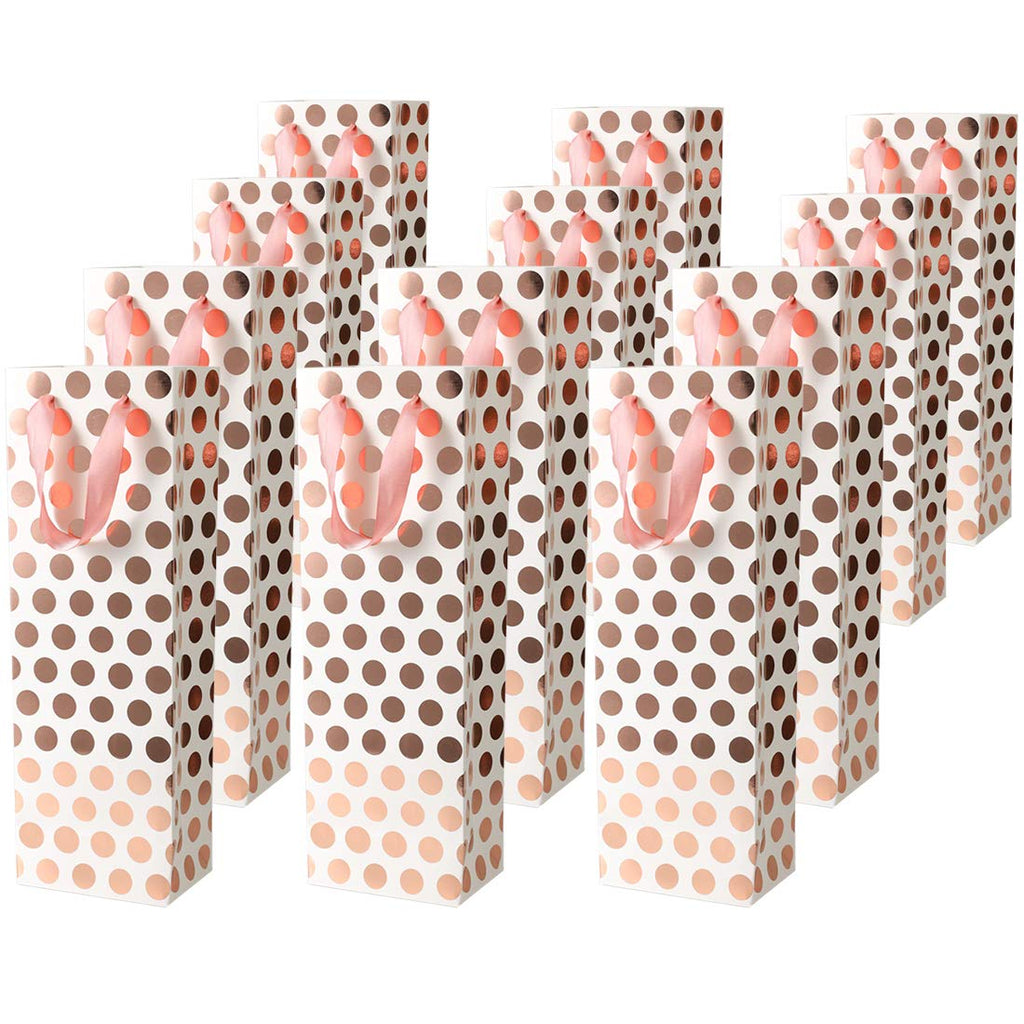 Metallic Rose Gold Foil Wine Gift Bags
