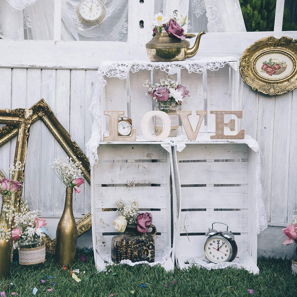Rustic Wood Love Sign | Free Standing Wooden Block Cutout Letters | Sweet Love Decorative Signs