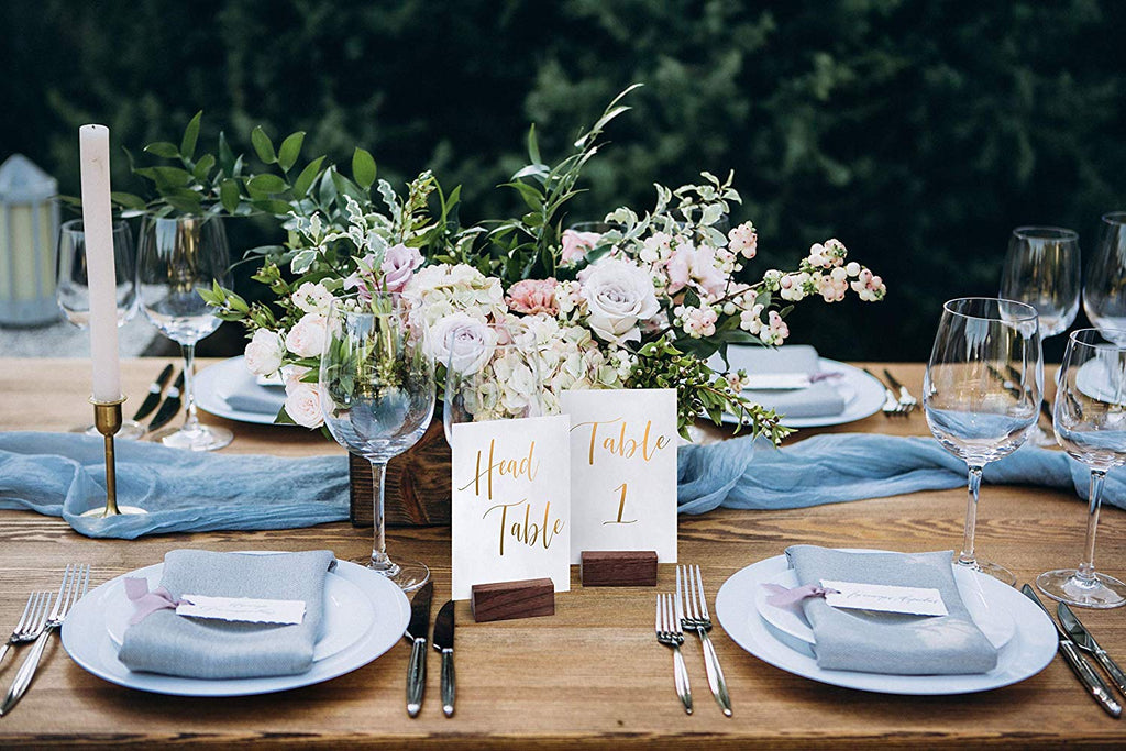 Rustic Walnut Wood Display Stands | Place Card Holder, Small