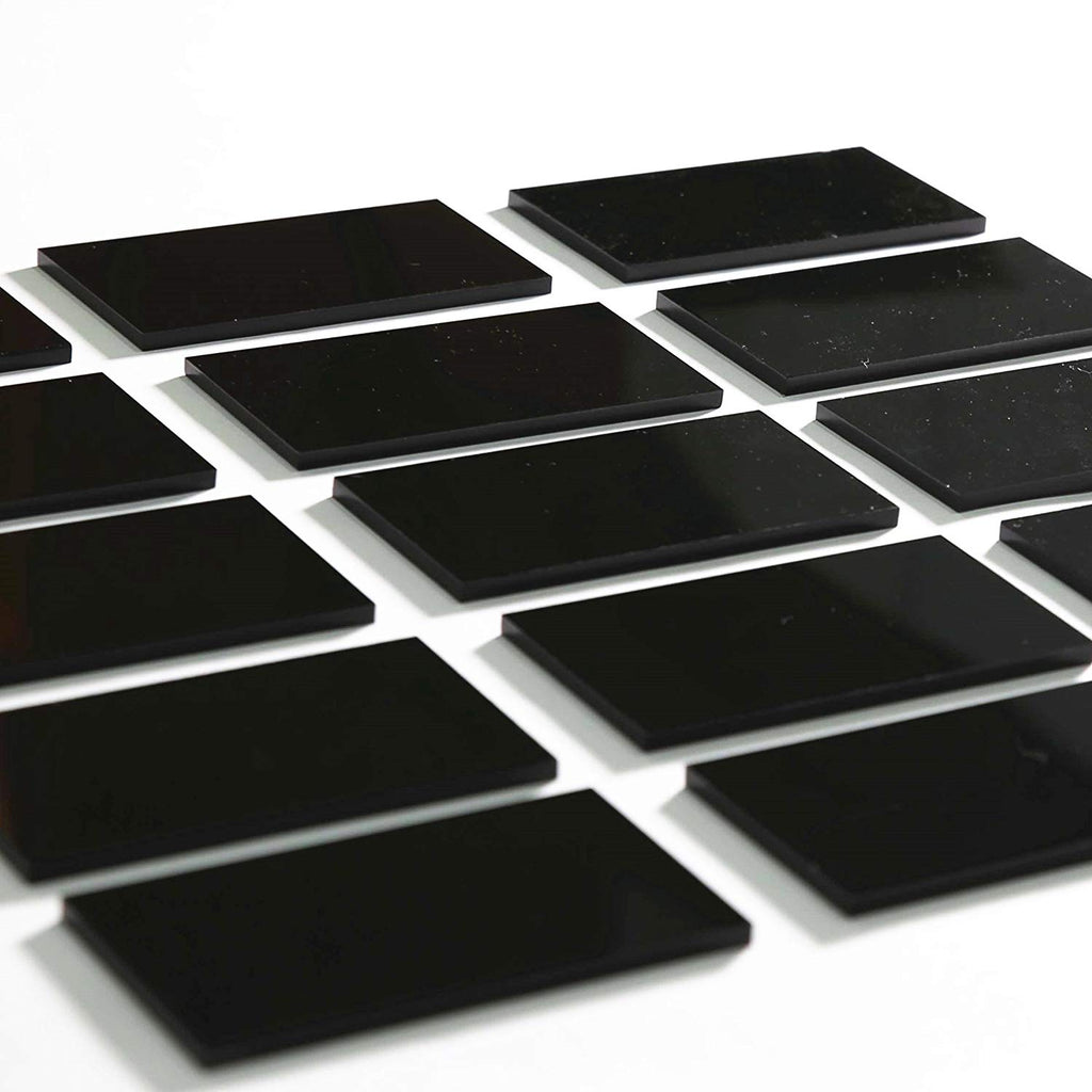 Black Acrylic Rectangle Place Cards for Wedding, 20 Count