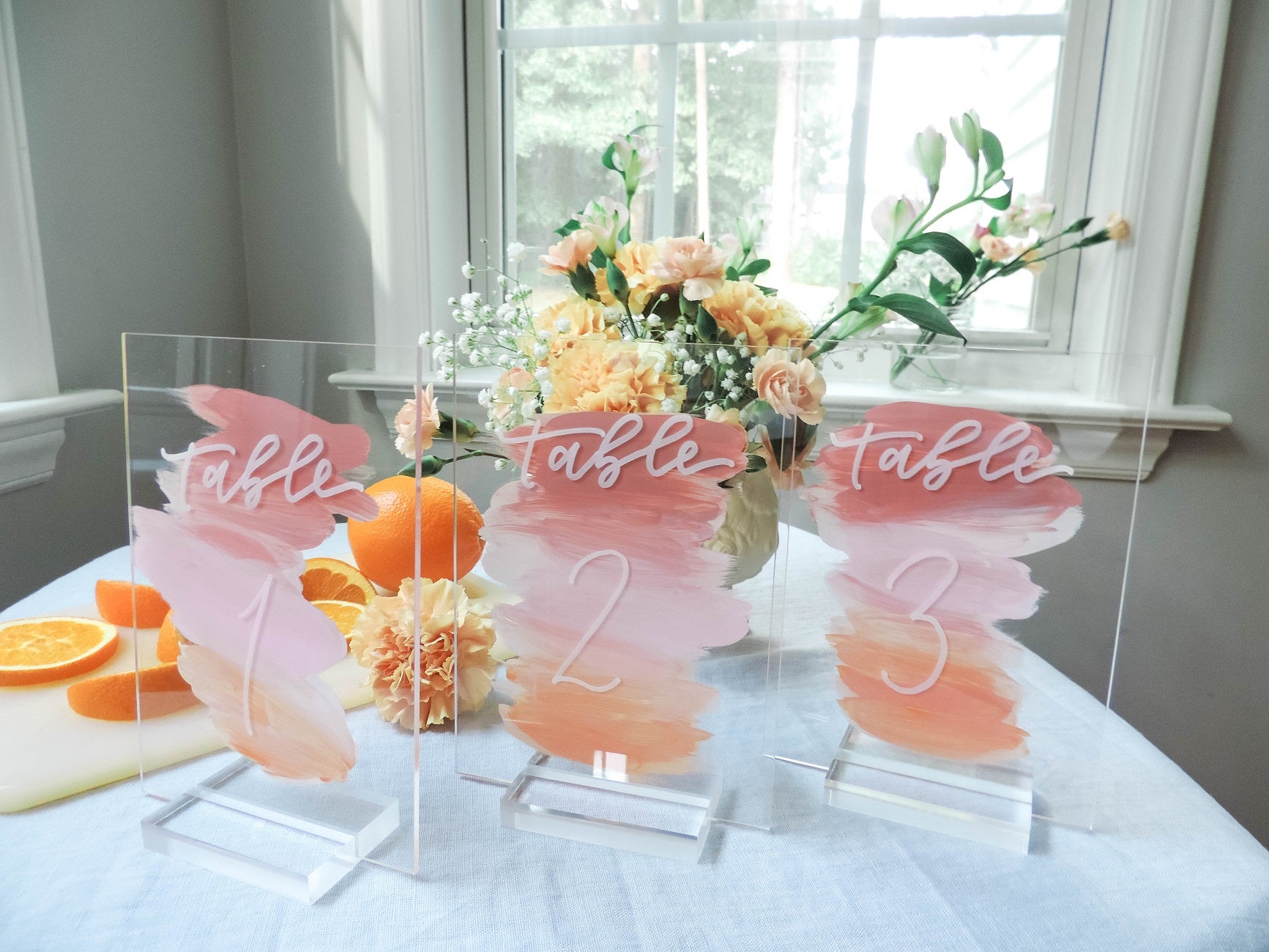 4" Large Acrylic Stand | Wedding Sign Holders, 6 Count