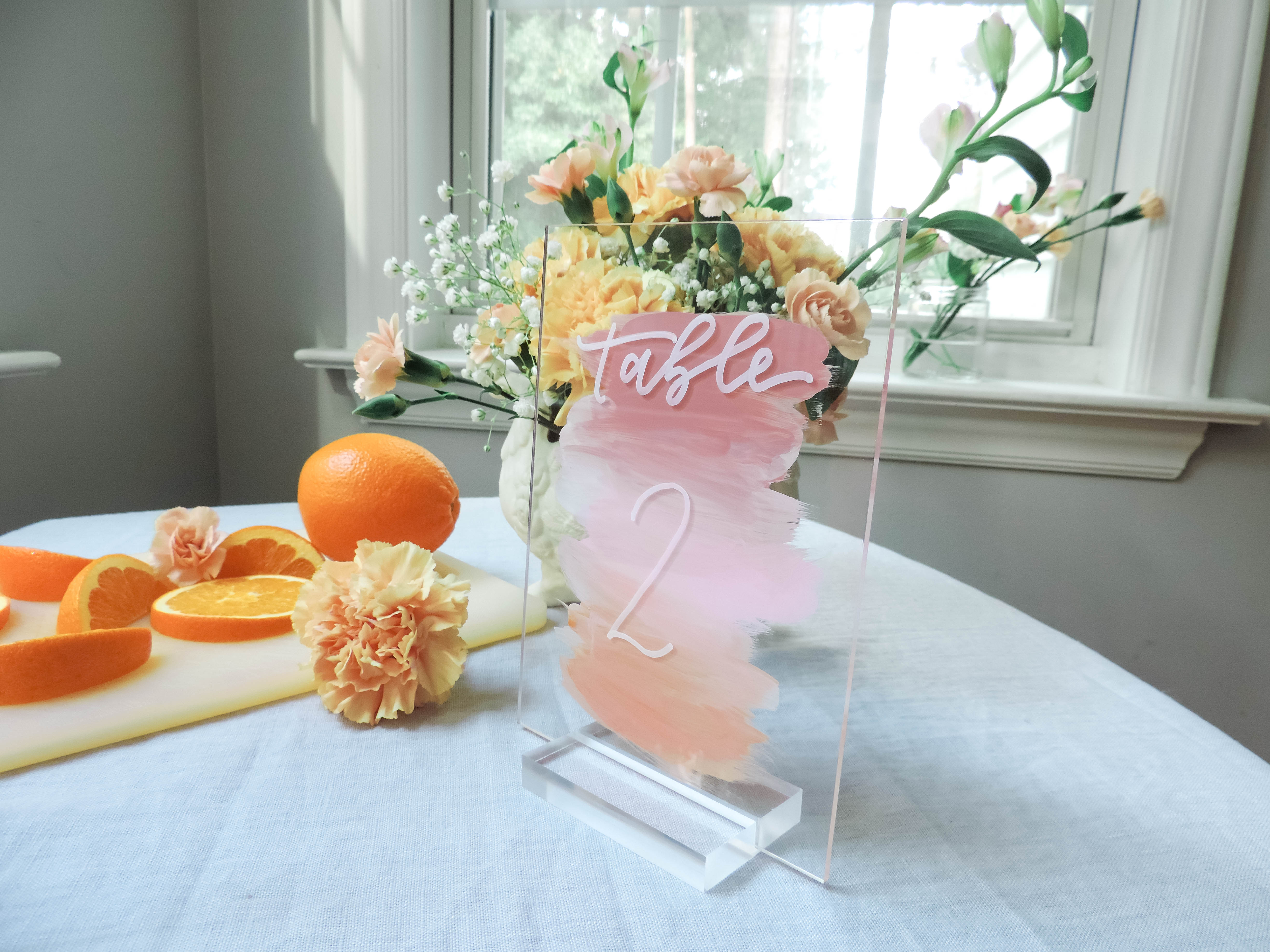 UNIQOOO Clear Acrylic Rectangle Blank Sign, 5x7" Table Sign for Wedding, 1/8 in Thick