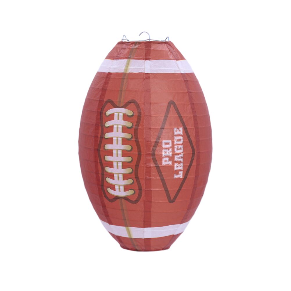 UNIQOOO 6Pcs Premium 12 Inch American Football Paper Lantern Set,Reusable Hanging Decorative Japanese Chinese Lanterns, Easy Assemble,Sports Fan Game Party Bar Decorations Kids Teens Team School
