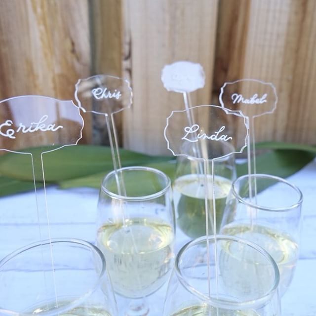 DIY Clear Acrylic Drink Stirrers- Cocktail Swizzle Stir Sticks with Escort Place Cards - 6 Inch