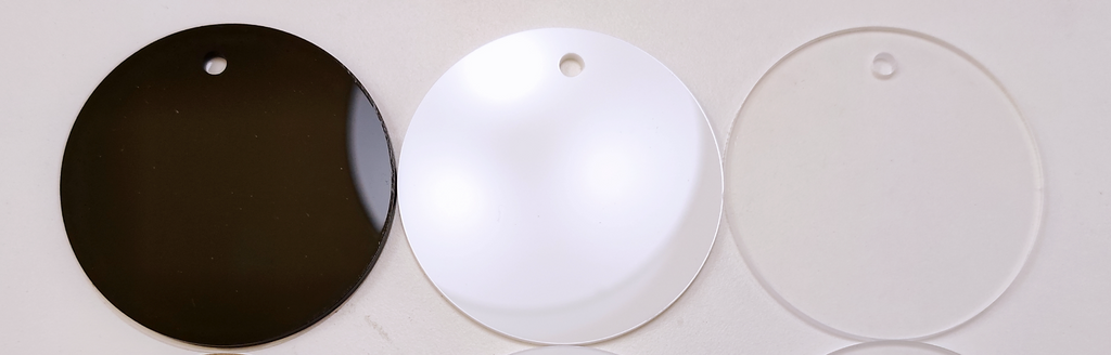 3" Circle Acrylic Ornament, Black & White, 50 Count