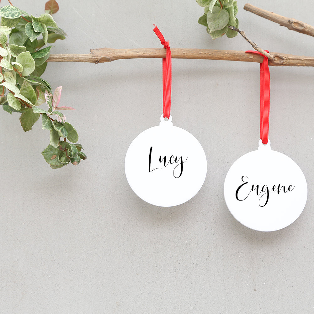 Uniqooo 3" White Round Acrylic Christmas Ornament, Wholesale