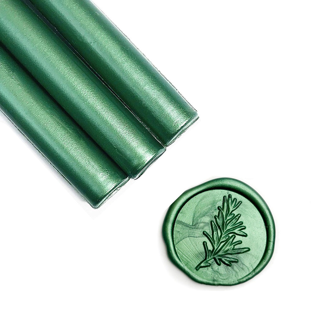 Metallic Botanical Green Sealing Wax Sticks, 8 Pack