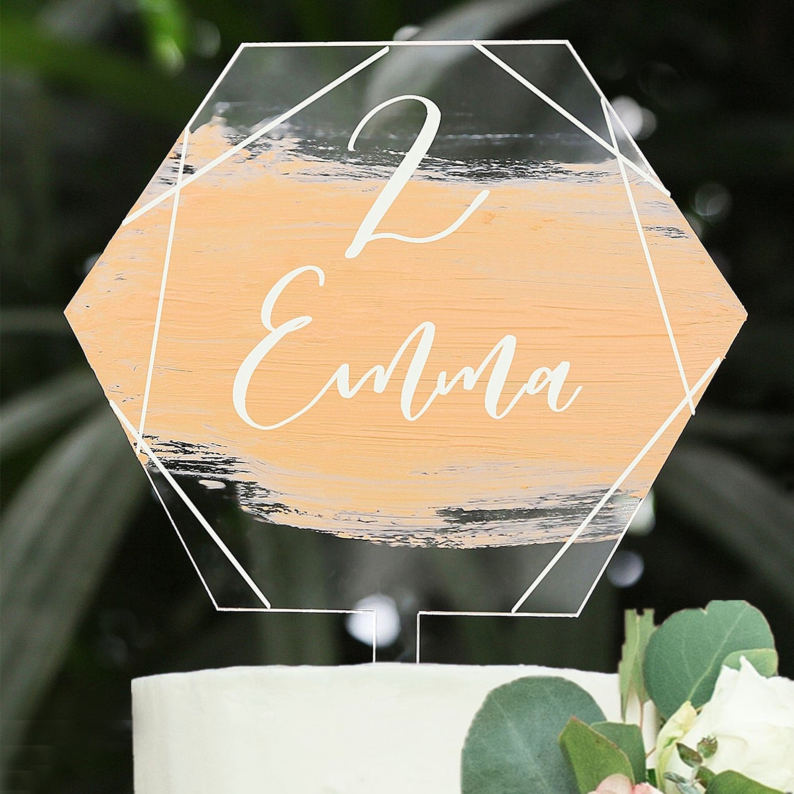 5 inch Hexagon Acrylic Cake Topper, 20 Count